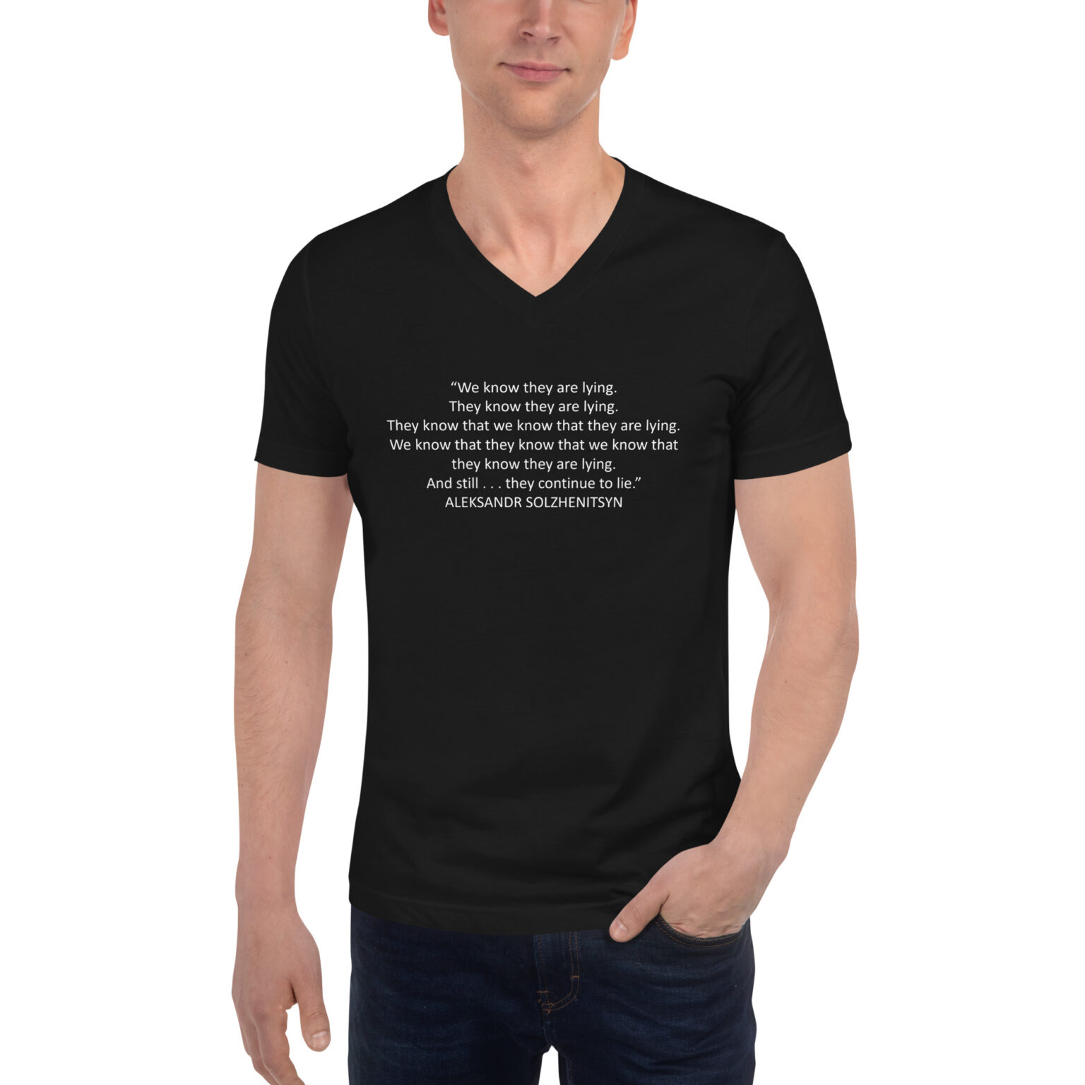 Solzhenitsyn Unisex Short Sleeve V-Neck T-Shirt